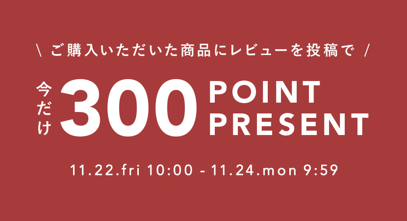 【レビューキャンペーン】今だけ300ポイントプレゼント！